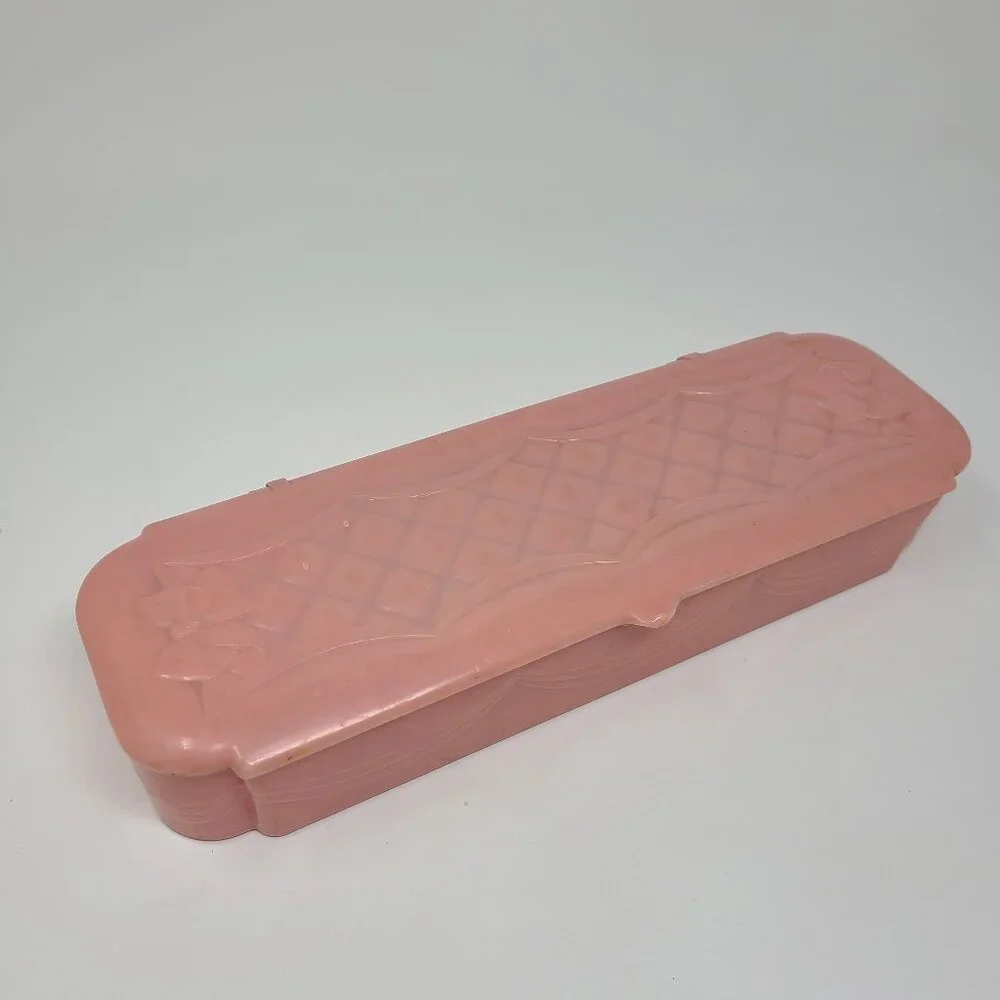 Stor-Aid Vintage Pink Lingerie Storage Container 13x4x2